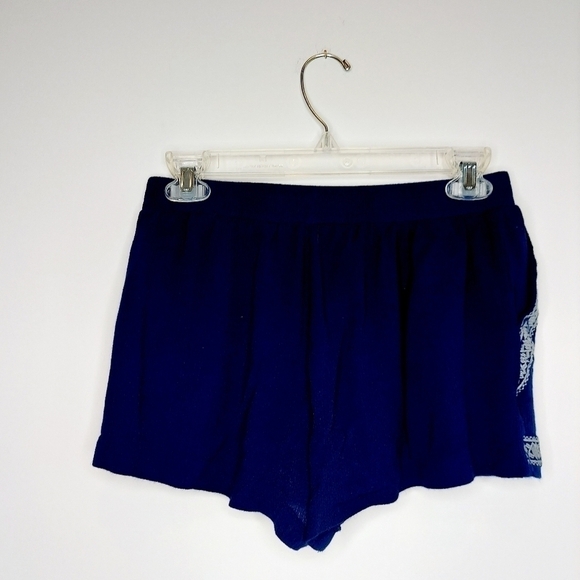 Skies Are Blue Navy Boho Embroidered Trim Shorts S - Picture 7 of 12